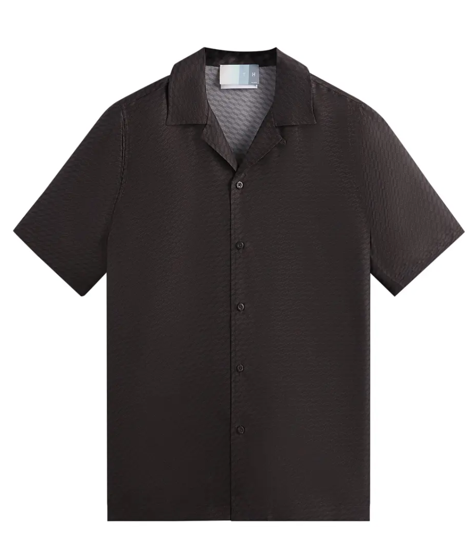 Kith Monogram Silk Thompson Camp Collar Shirt 'Kindling' Size Small BRAND NEW