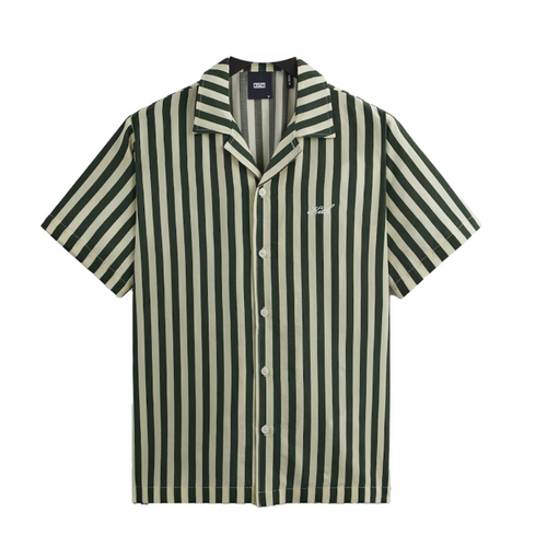 Kith Striped Thompson Camp Collar Shirt Agate Size Medium