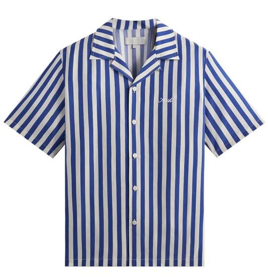 Kith Striped Thompson Camp Collar Shirt 'Current' Size Medium BRAND NEW