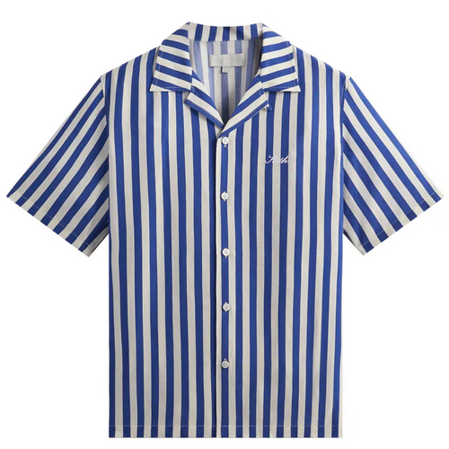 Kith Striped Thompson Camp Collar Shirt 'Current' Size Medium