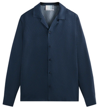 Kith Monogram Silk L/S Thompson Camp Collar Shirt 'Nocturnal' Size MD
