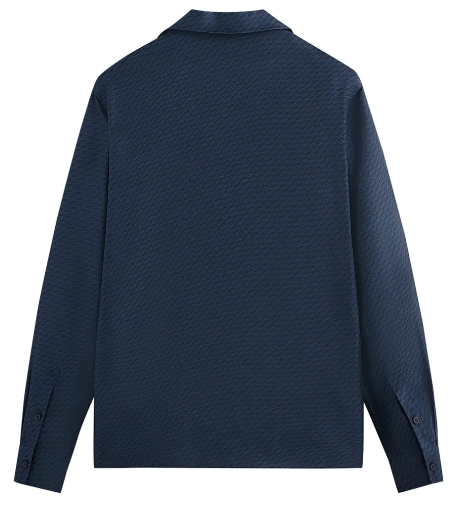 Kith Monogram Silk L/S Thompson Camp Collar Shirt 'Nocturnal Size Md BRAND NEW