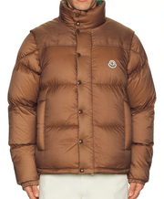 Moncler Verone 1 Reversible Monogram Brown Jacket Size 5