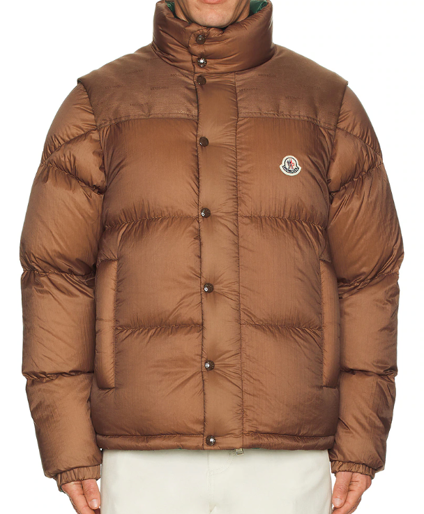 Moncler Verone 1 Reversible Monogram Brown Jacket Size 5