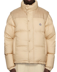 Moncler Verone 1 Monogram Reversible Beige Puffer Jacket