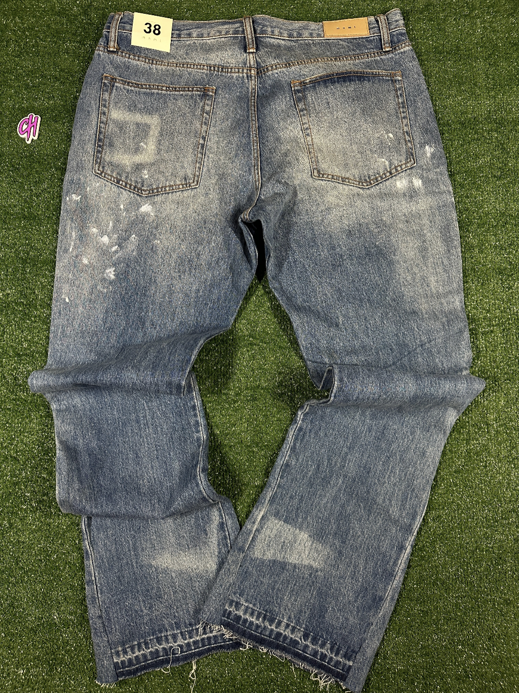 MNML Men's Blue Brand New Flare Denim Jeans - Size 38