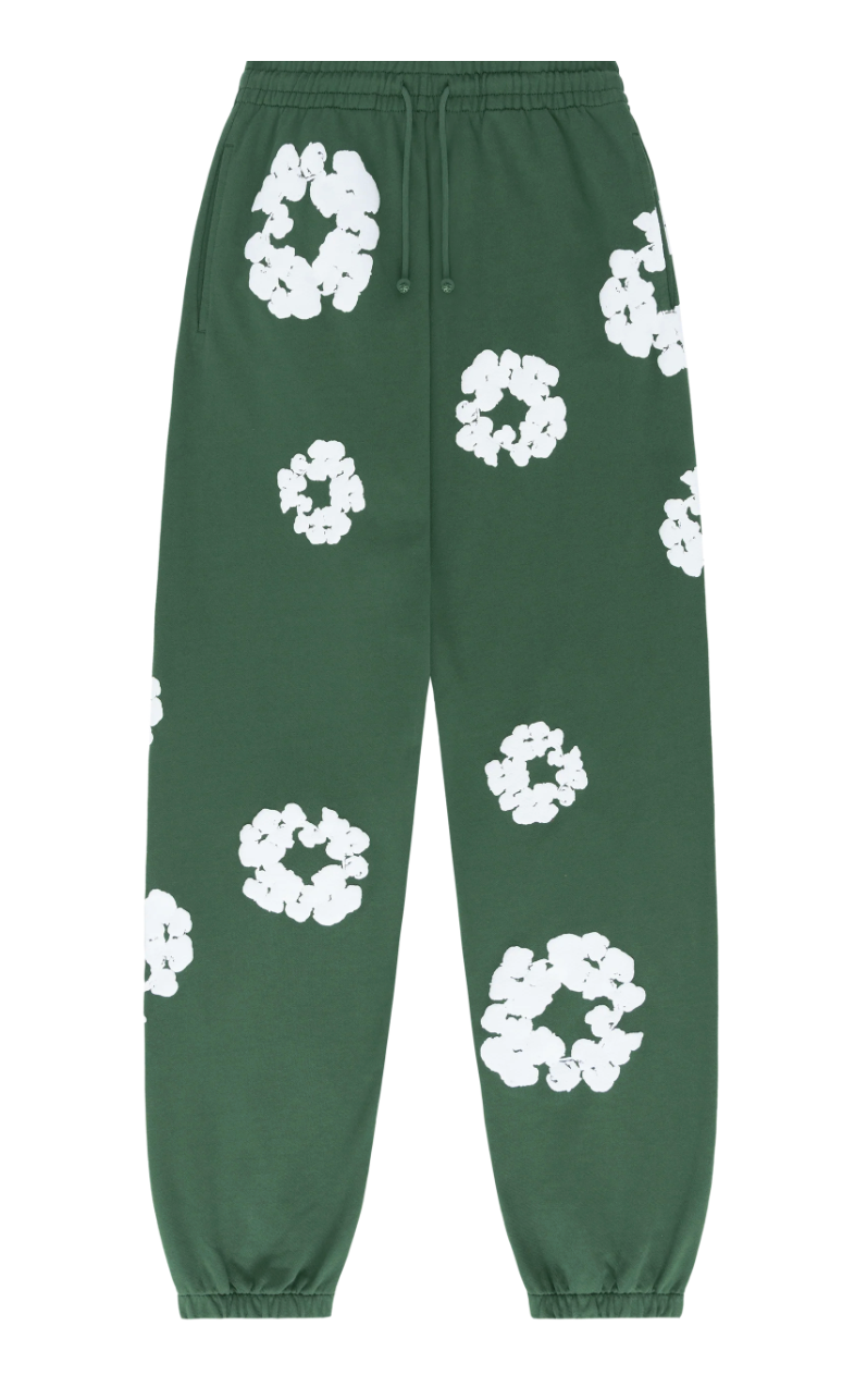 Denim Tears The Cotton Wreath Sweatpants in Green Size Large