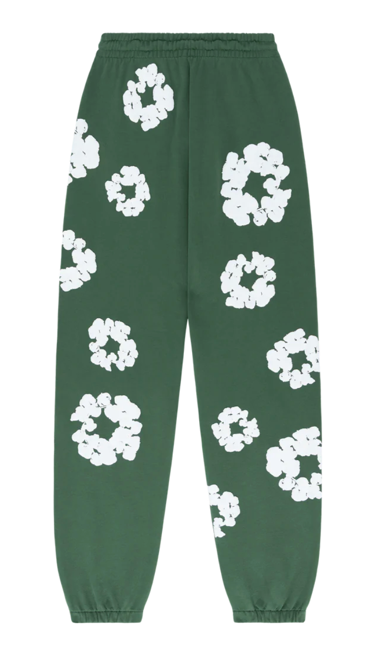 Denim Tears The Cotton Wreath Sweatpants in Green Size Large