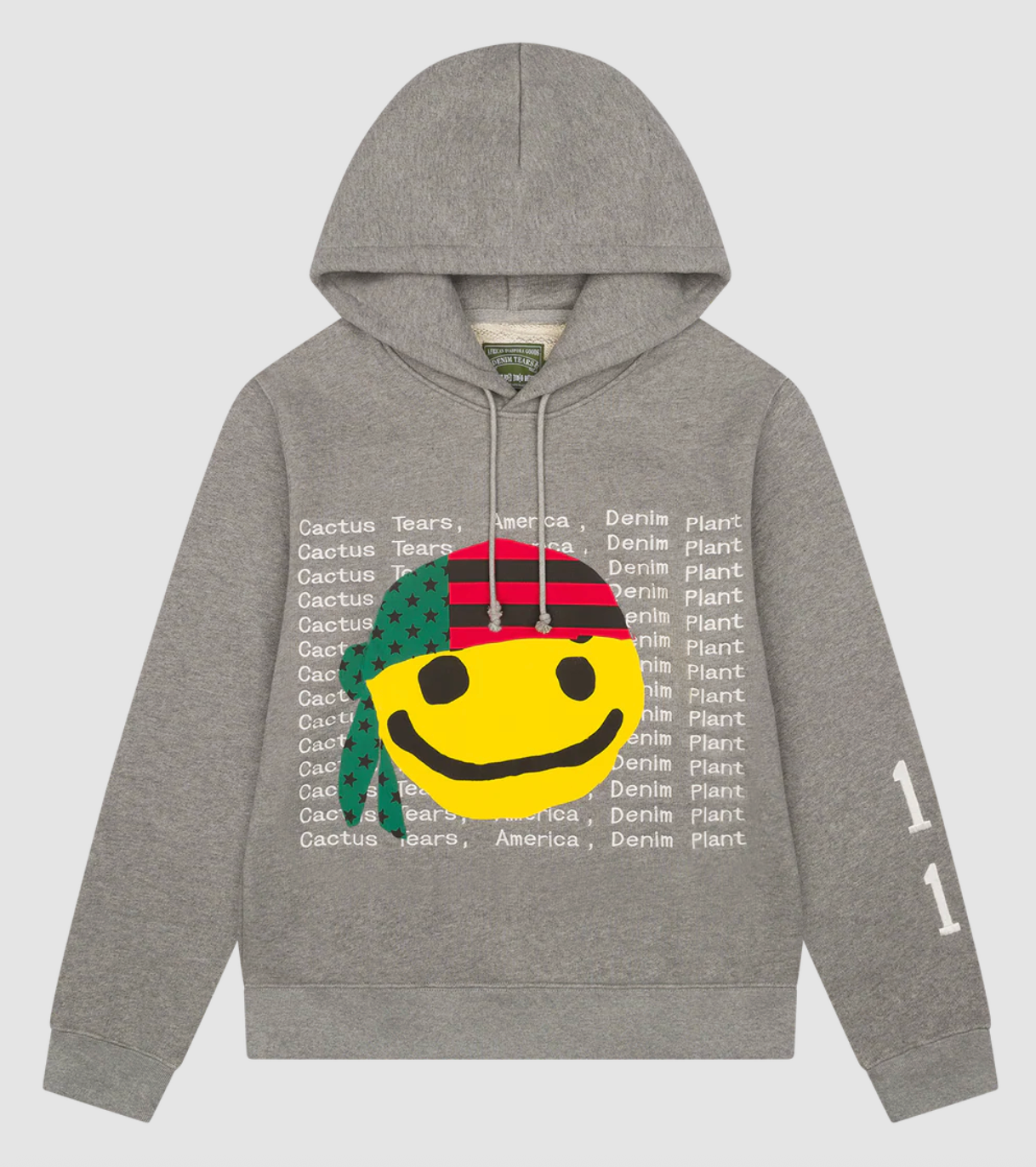 Denim Tears X CPFM 'Cactus Smiley' Grey Hoodie Size Large