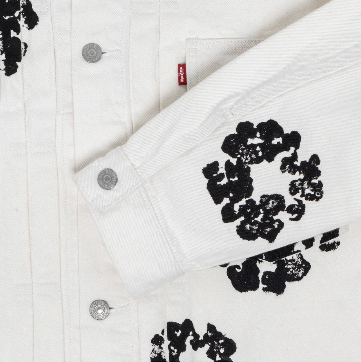 Denim Tears X Levi's 'All Over Wreath' White Denim Jacket Size Large