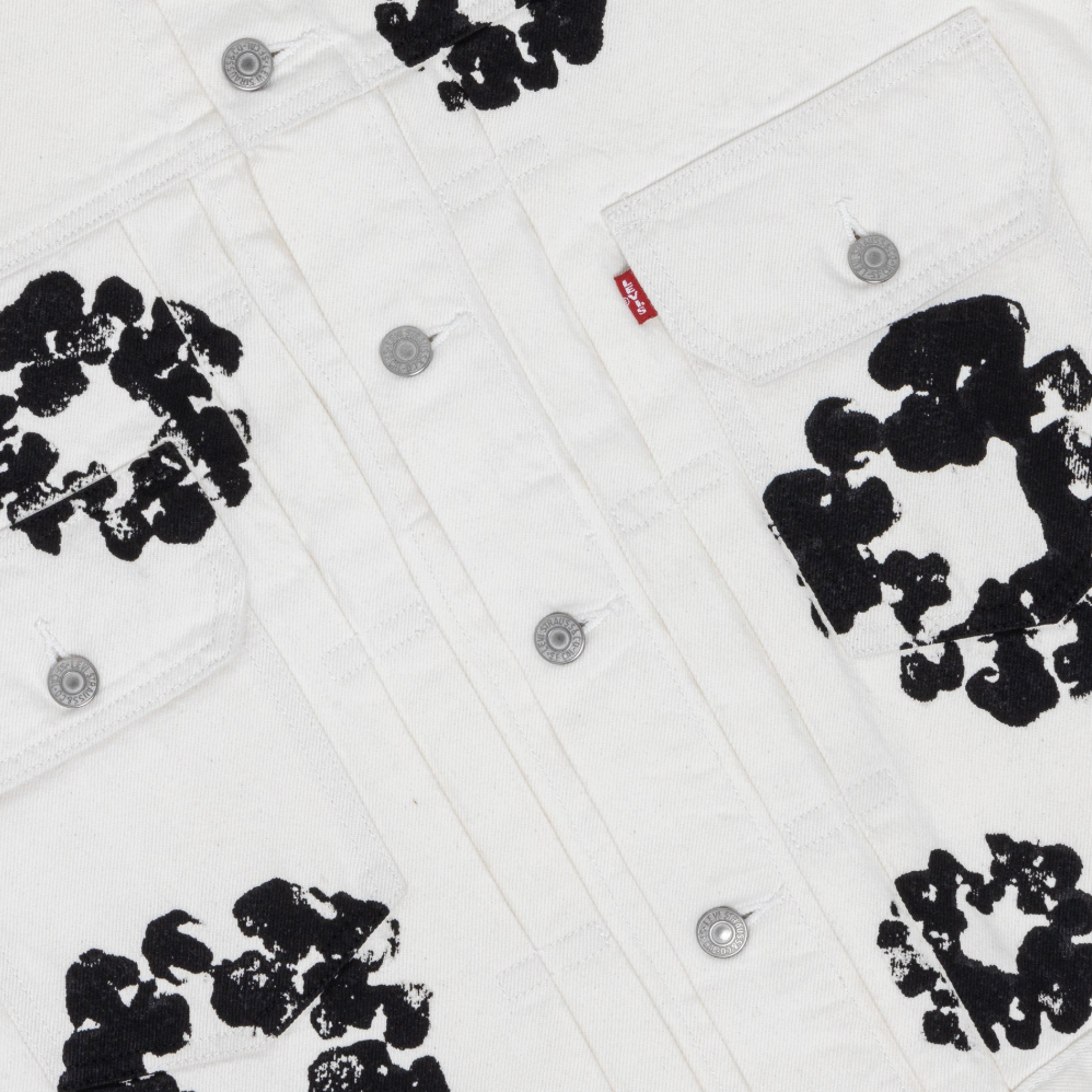 Denim Tears X Levi's 'All Over Wreath' White Denim Jacket Size Large