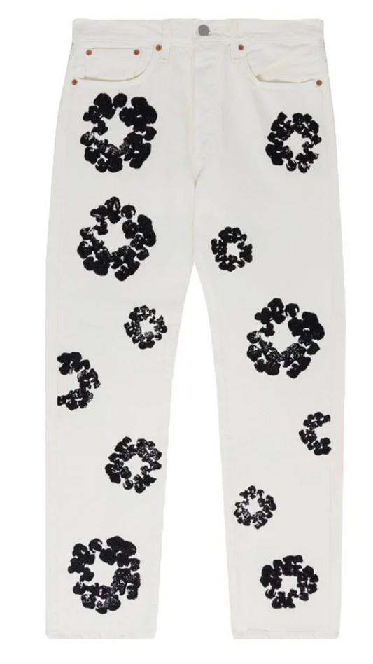 Denim Tears X Levi's 'Cotton Wreath' White Denim Jeans Size 31