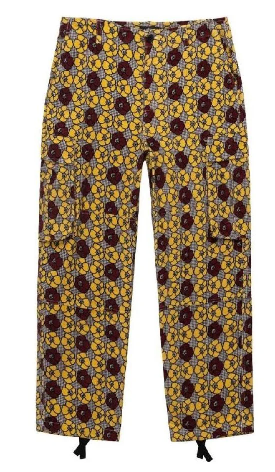 Denim Tears X Stussy Corduroy Floral Print Cargo Pants Size 31