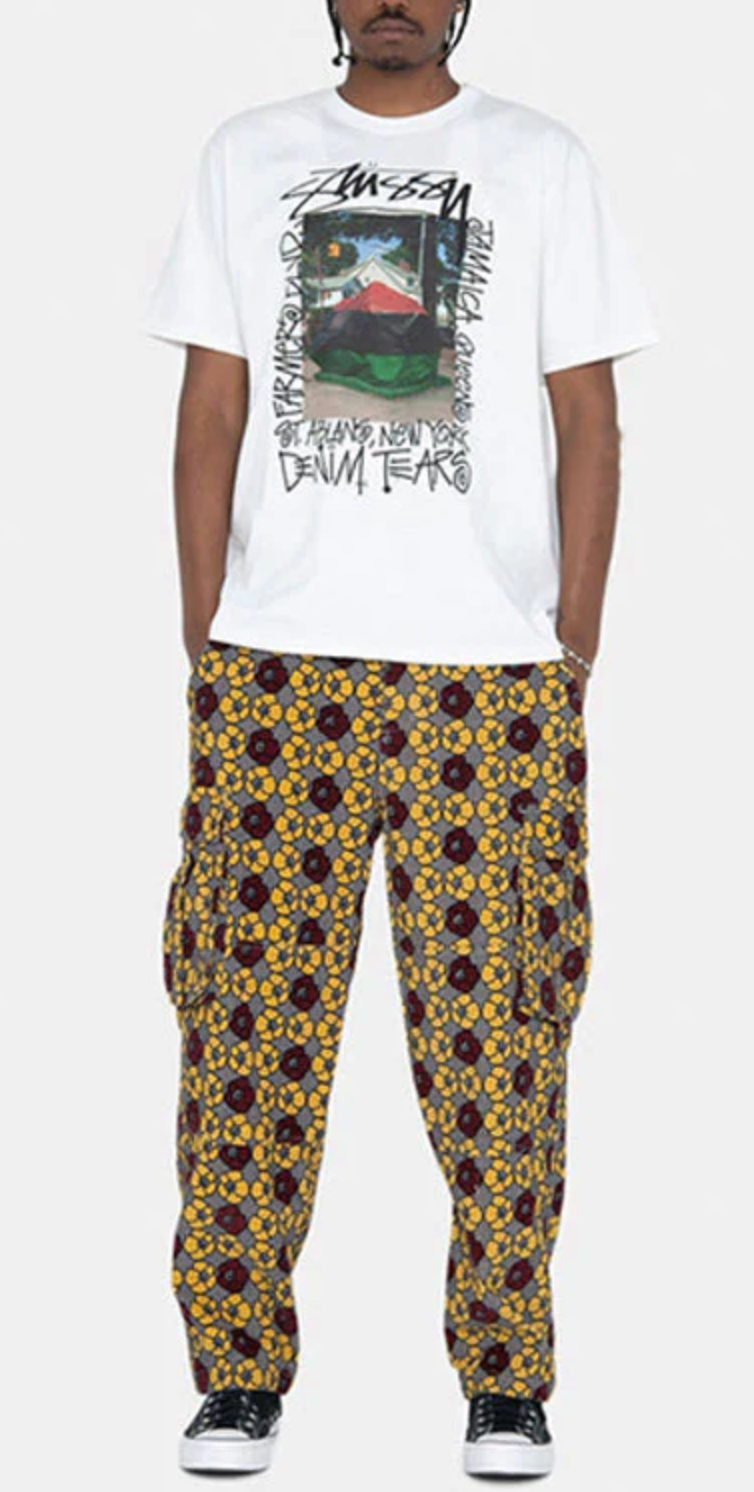 Denim Tears X Stussy Corduroy Floral Print Cargo Pants Size 31