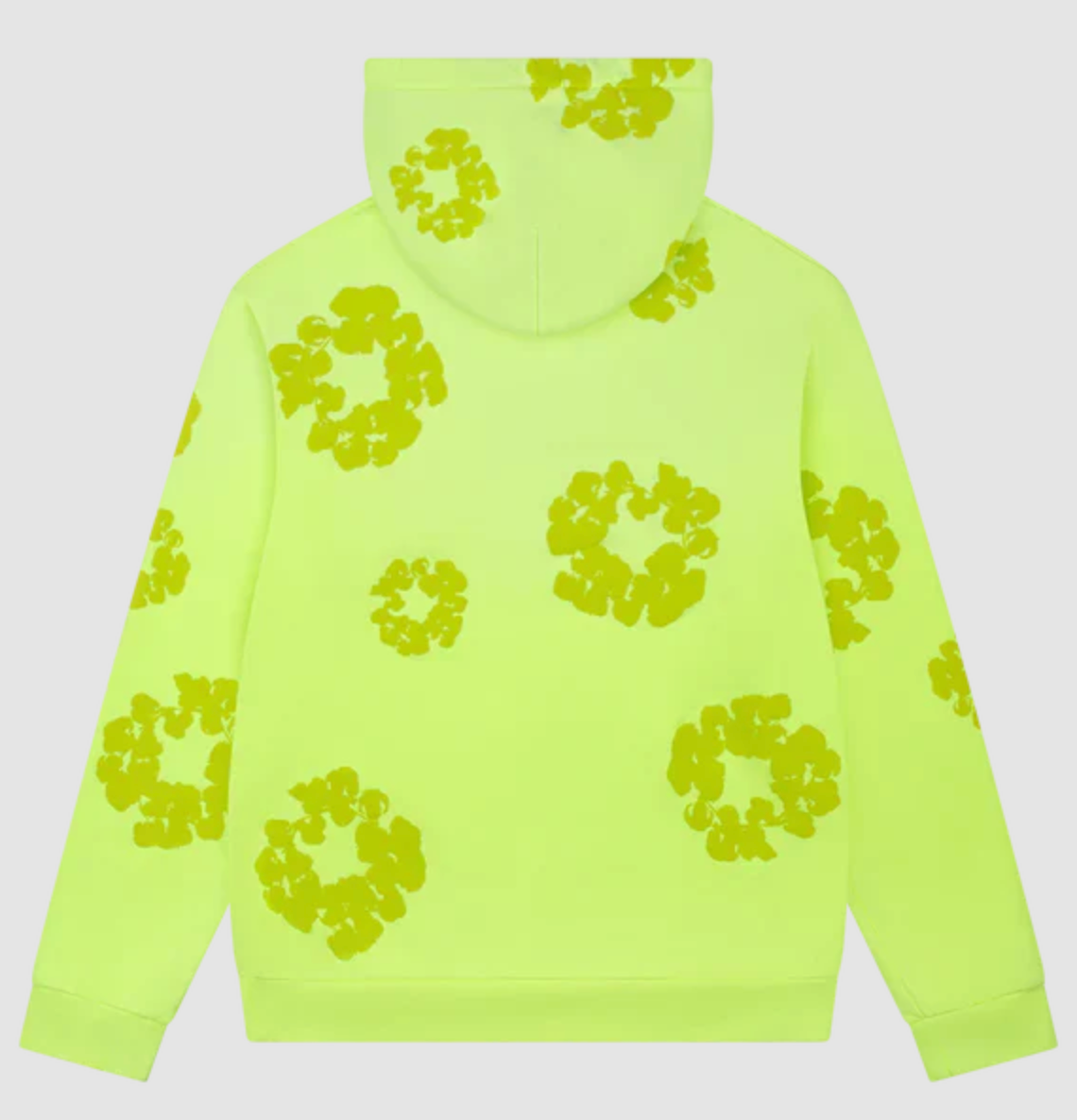 Denim Tears Mono Cotton Wreath Neon Green Hoodie Size LG