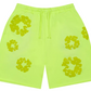 Denim Tears Mono Cotton Wreath Neon Green Sweatshorts Size MD