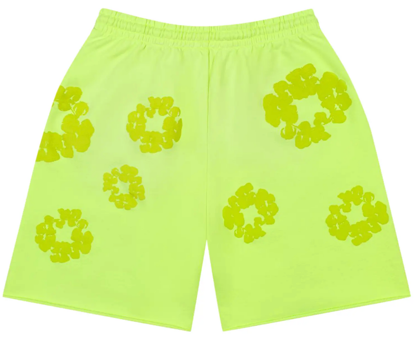 Denim Tears Mono Cotton Wreath Neon Green Sweatshorts Size MD