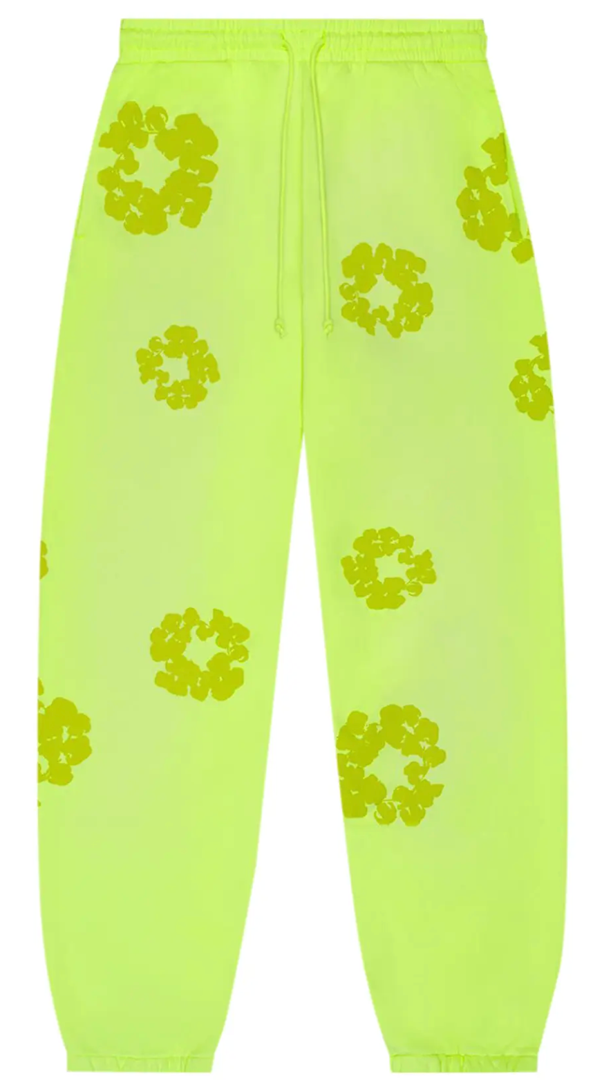 Denim Tears Mono Cotton Wreath Neon Green Sweatpants SM