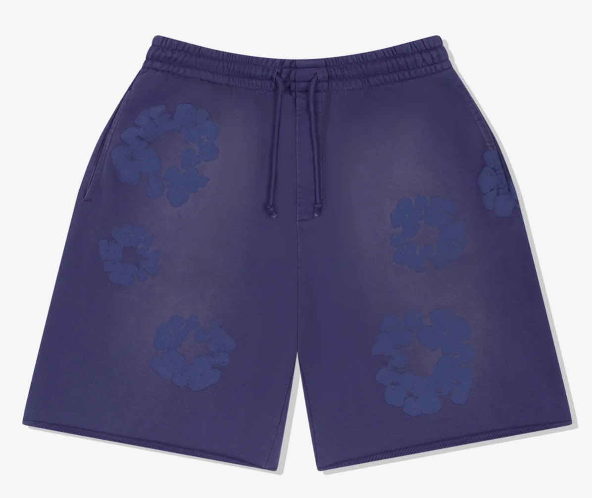 Denim Tears Mono Cotton Wreath Washed Blue Sweatshorts MD