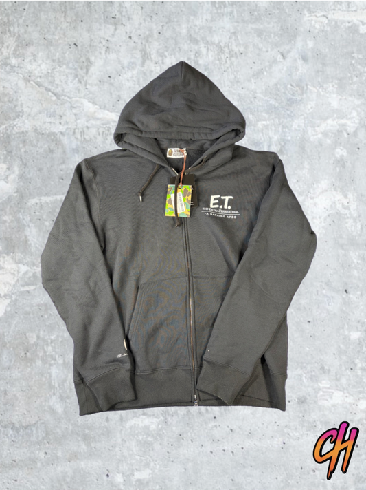 BAPE x E.T. Ape Head Full Zip-Up Black Hoodie XL