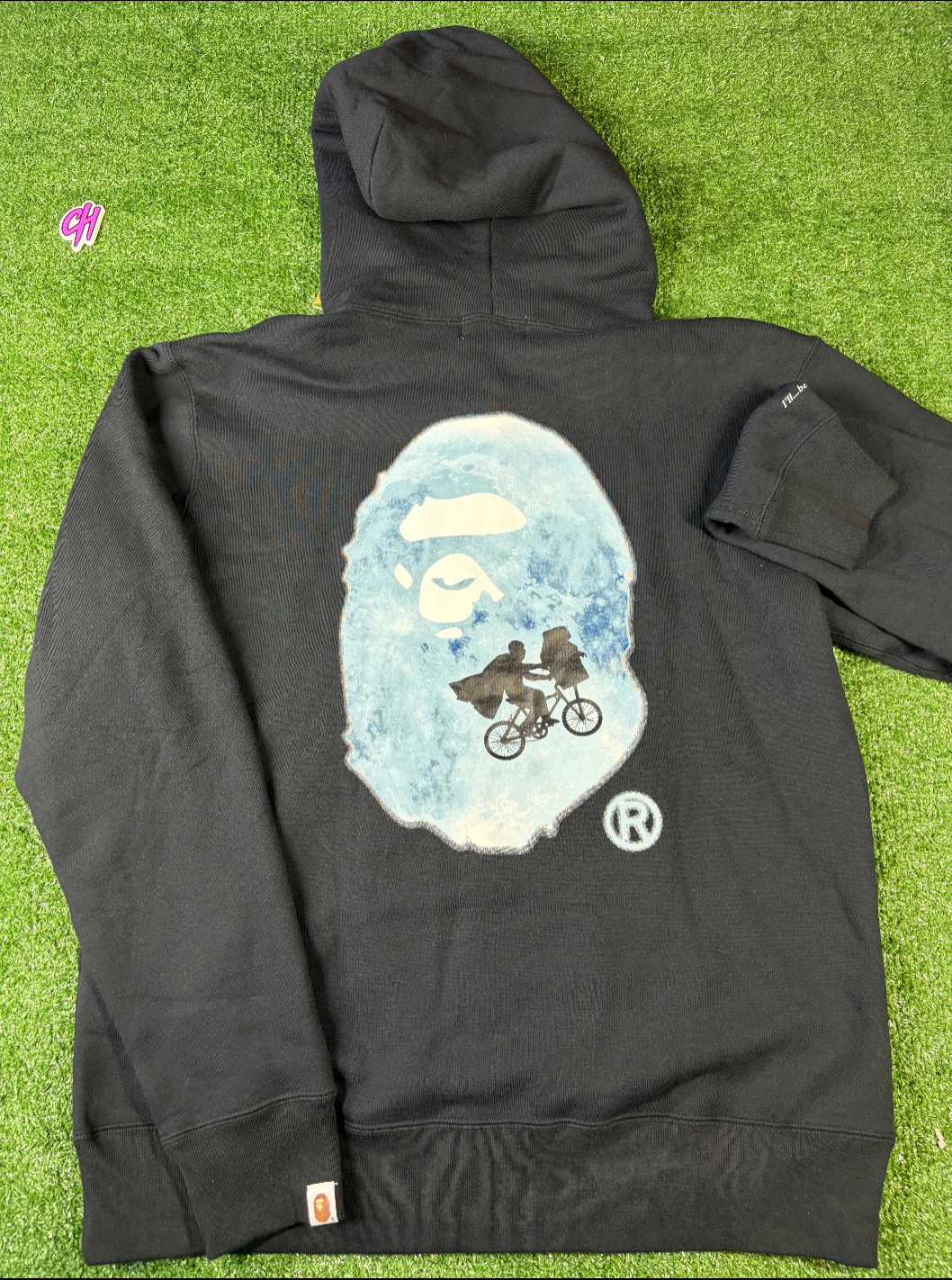 BAPE x E.T. Ape Head Full Zip-Up Black Hoodie XL