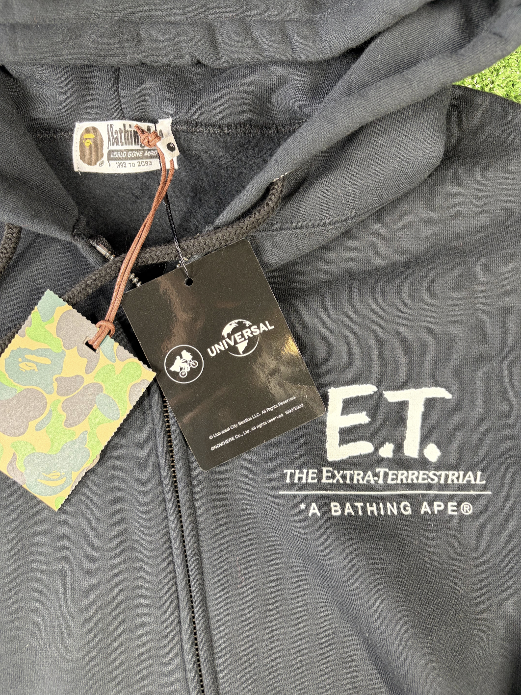 BAPE x E.T. Ape Head Full Zip-Up Black Hoodie XL