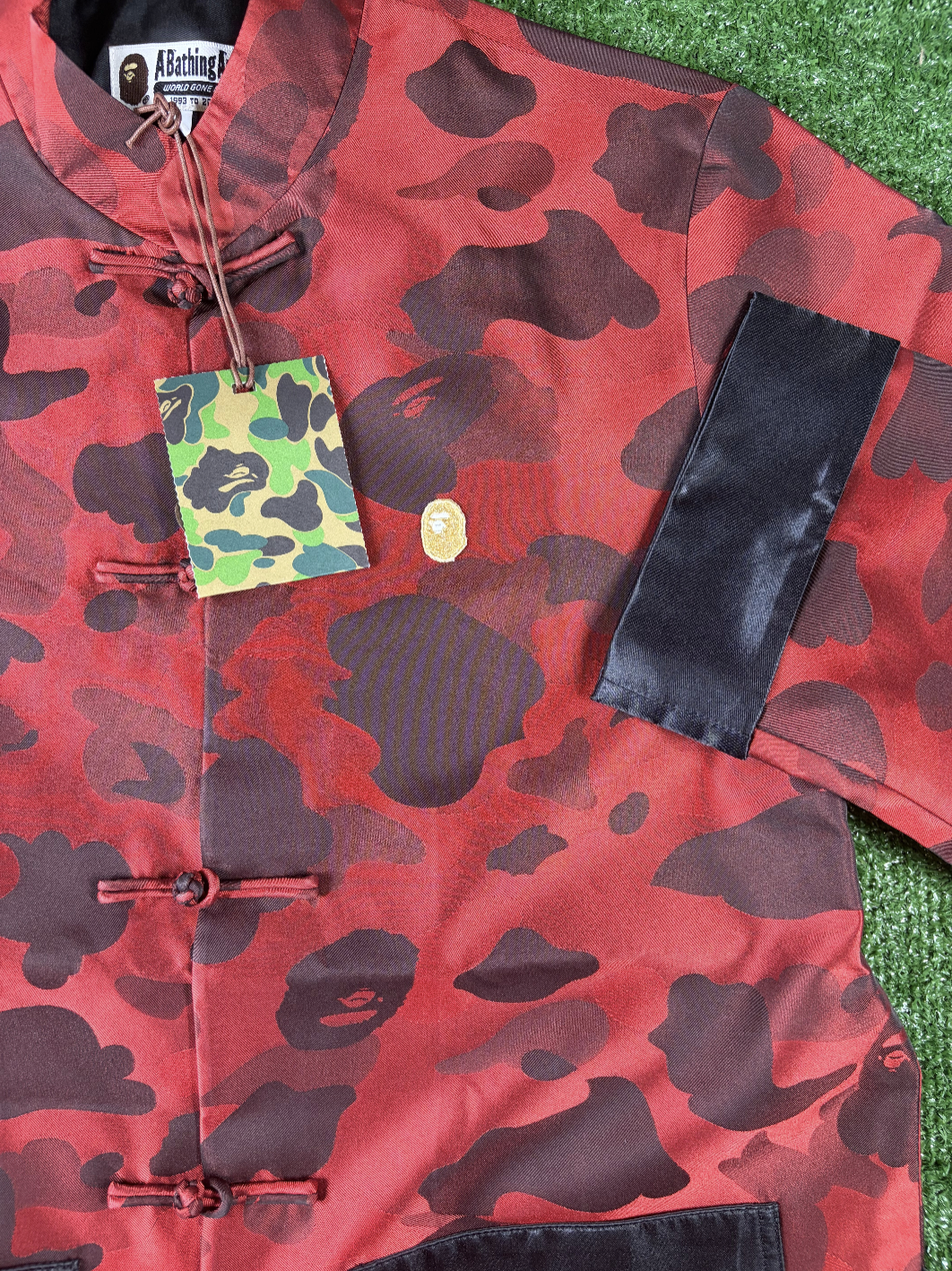 Bape Red Color Camo Padded Chinese Jacket Size Large