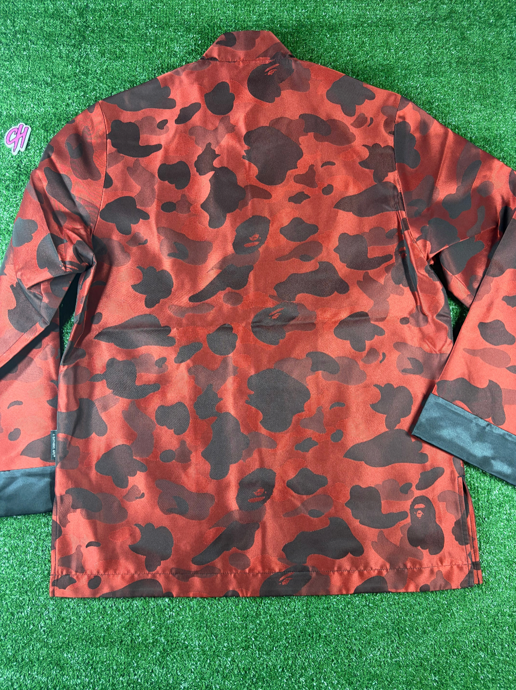 Bape Red Color Camo Padded Chinese Jacket Size Large