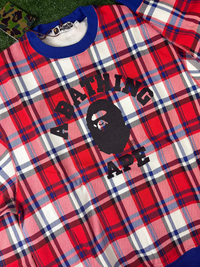 Bape London Plaid Check RLX Crewneck Sweater Size Large