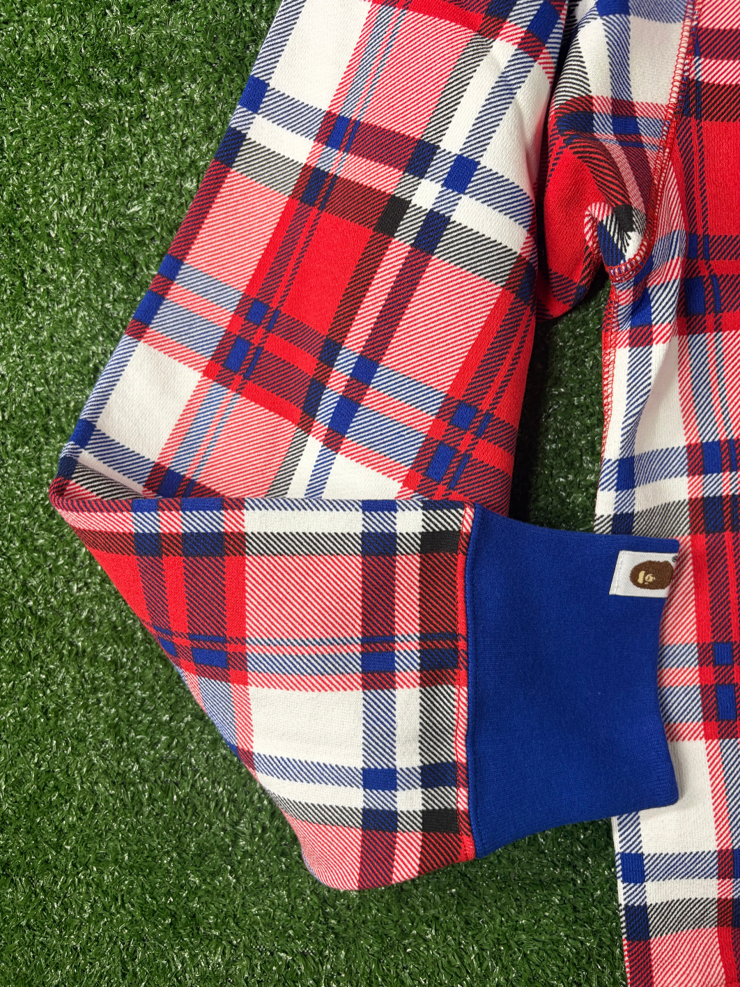 Bape London Plaid Check RLX Crewneck Sweater Size XXL