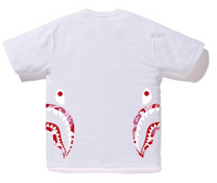 Bape Kids ABC Camo Side Shark Tee White x Pink Size 140 K