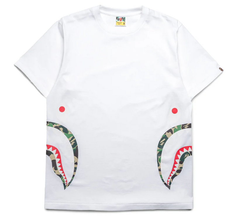 Bape Kids ABC Camo Side Shark Tee White x Green Size 140 K