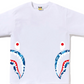 Bape Kids ABC Camo Side Shark Tee White x Blue Size 140 K