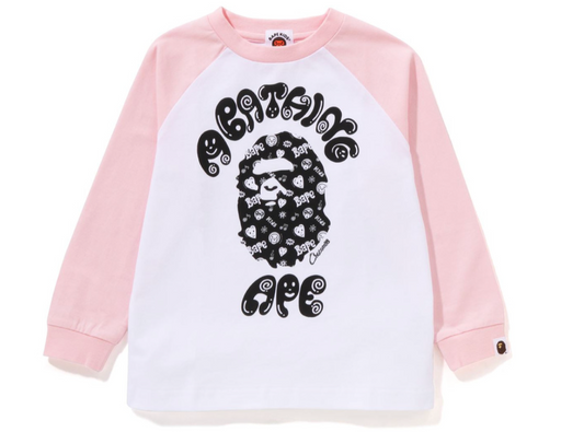 Bape Kids x Chocomoo College L/S Tee White Pink Size 140 K
