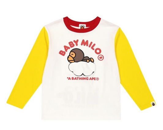 Bape Kids Baby Milo Sleep On Cloud L/S Tee White Size 140 K