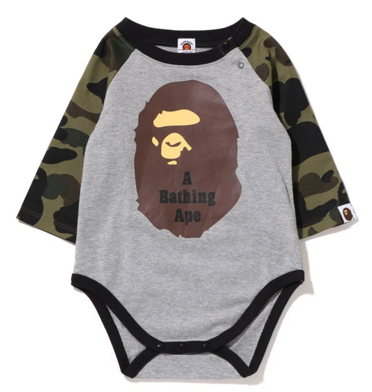 Bape Kids 1st Camo Grey & Green Bodysuit 7 - 12 Months