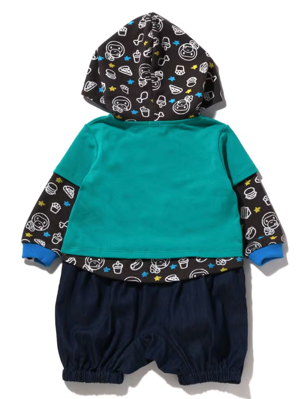 Bape Kids Baby Milo Junk Food Layered Romper In Green Size 80