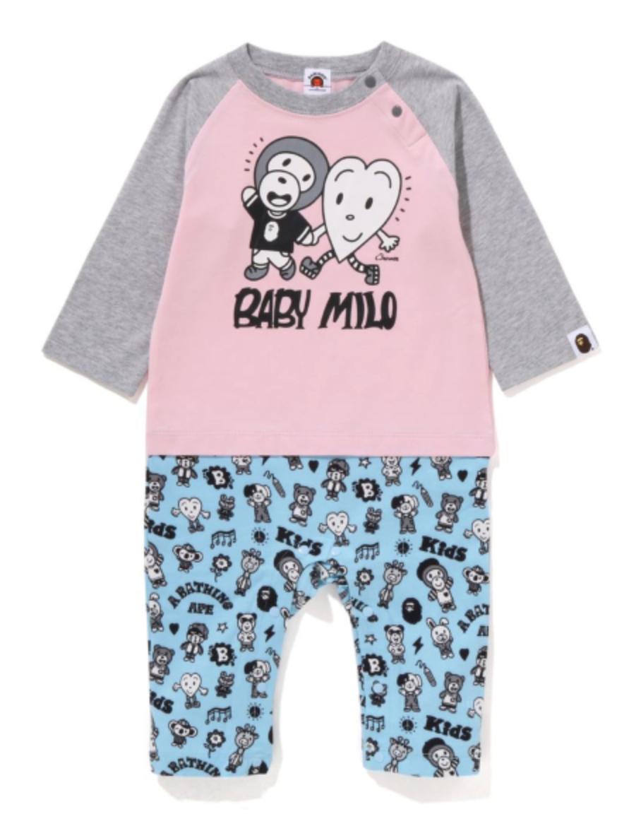 Bape Kids X Chocomoo Pink Baby Milo Friends Romper Size 70