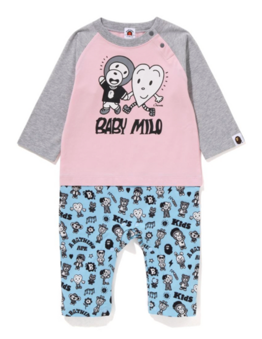 Bape Kids X Chocomoo Pink Baby Milo Friends Romper Size 70