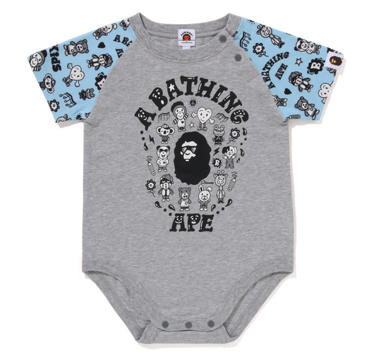 Bape Kids X Chocomoo Milo Friends Grey Bodysuit Size 70