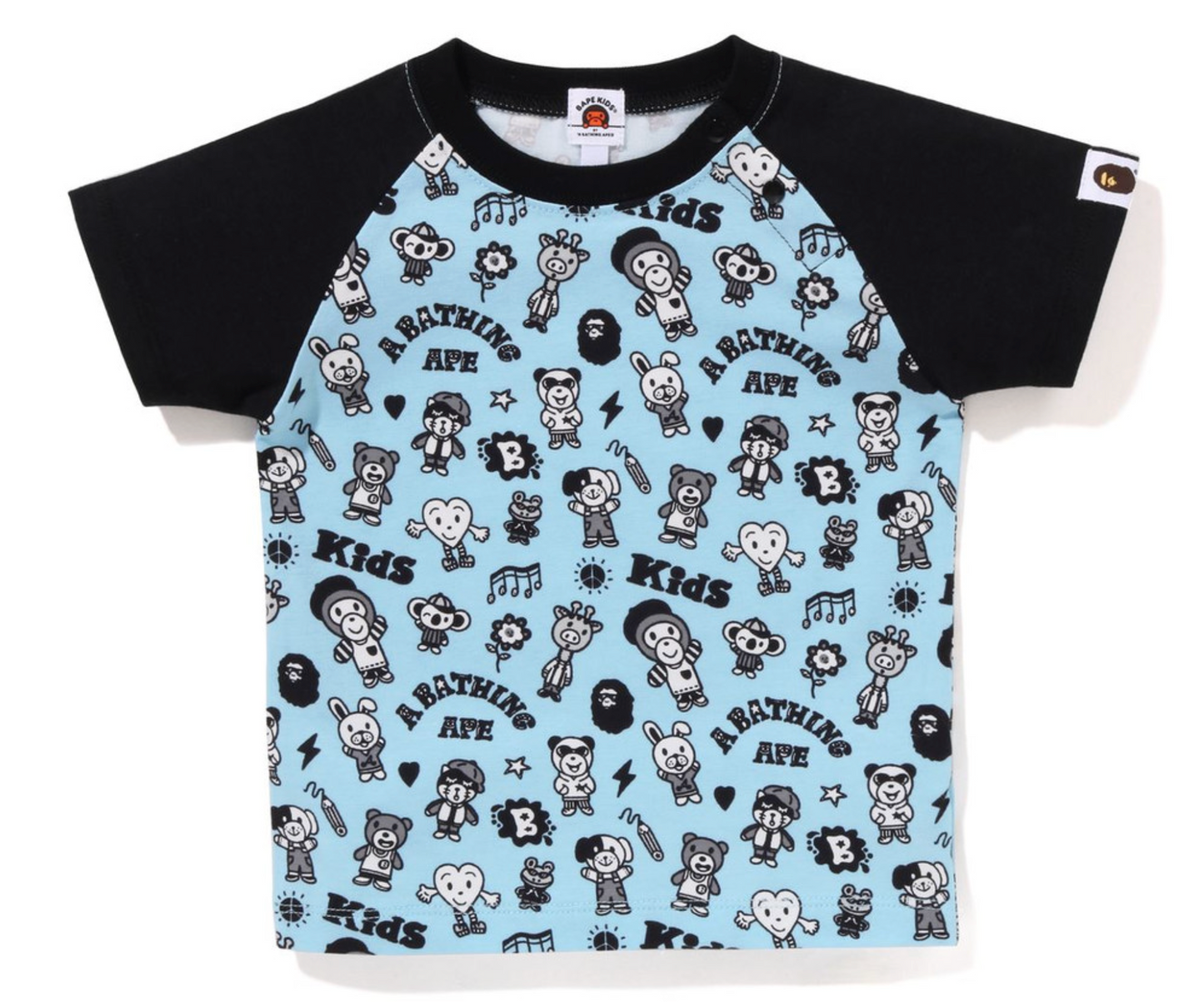 Bape Kids X Chocomoo Milo Friends Baby Blue Shirt Size 70