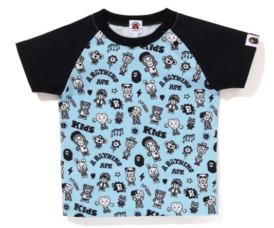 Bape Kids X Chocomoo Milo Friends Baby Blue Shirt Size 70