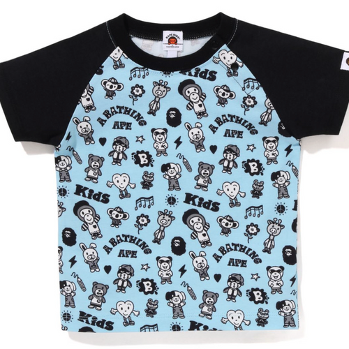 Bape Kids X Chocomoo Milo Friends Baby Blue Shirt Size 70