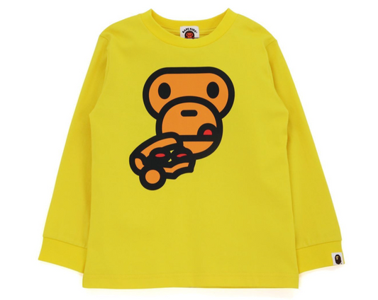 Bape Kids Baby Milo Pizza L/S Tee Yellow Size 140 K