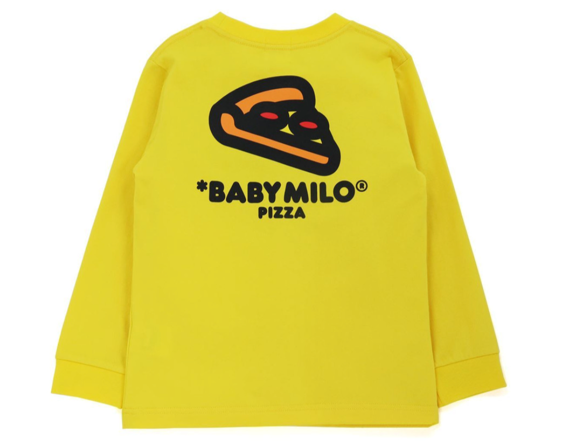 Bape Kids Baby Milo Pizza L/S Tee Yellow Size 140 K