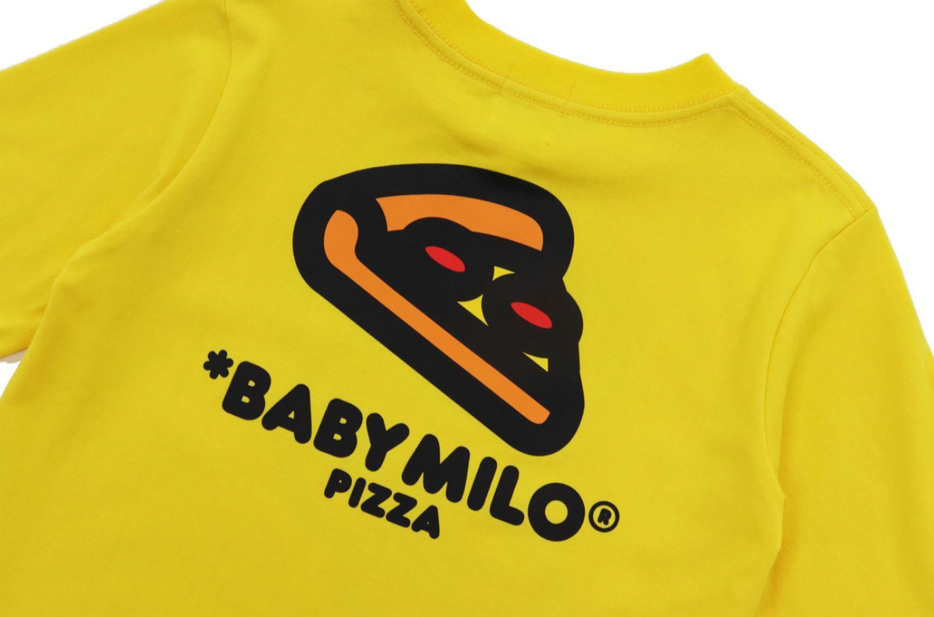 Bape Kids Baby Milo Pizza L/S Tee Yellow Size 140 K