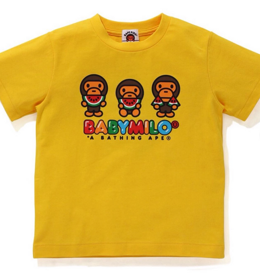 Bape Kids Baby Milo Watermelon Sumer Tee Yellow Size 140 K