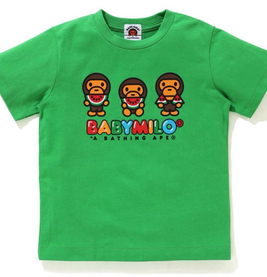 Bape Kids Baby Milo Watermelon Summer Tee Green Size 140 K