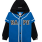 Bape Kids Bape Logo Layered Baseball Sweatshirt Blue Size 140 K