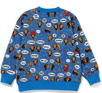 Bape Kids Baby Milo Speech Crewneck Blue Size 140 K